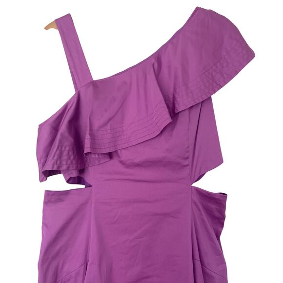 VERONICA BEARD NWT Beilla One Shoulder Maxi Dress in Vivid Orchid Size 12 - Picture 8 of 16